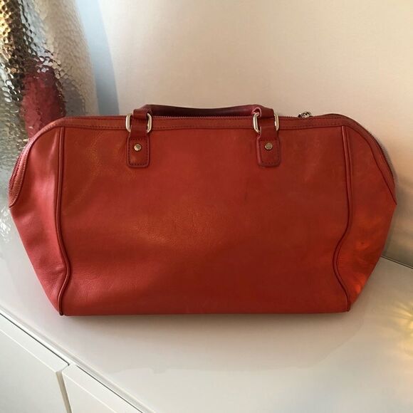 Coral Paul and Joe Sister Satchel Handbag w Strap - Picture 4 of 8